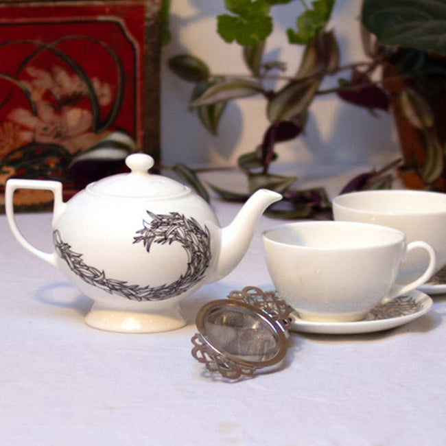 Getzeneara - Fine Bone China Leaf Pattern Tea Set