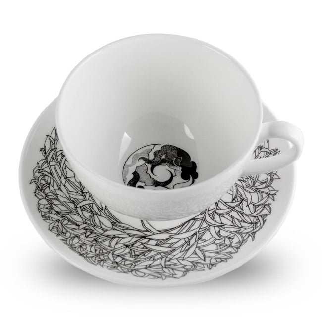 Getzeneara - Fine Bone China Leaf Teacup and Saucer Set