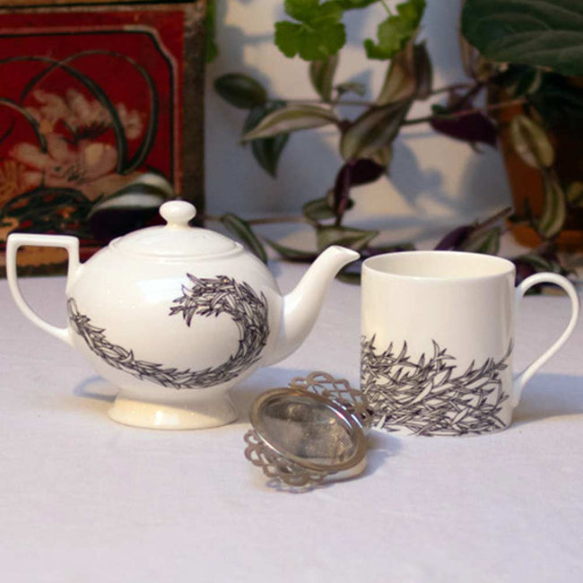 Getzeneara - Fine Bone China Leaf Pattern Tea Set